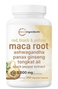 Maca Root Capsules for Women & Men 5,000mg | 240 Veggie Capsules with Ashwagandha, Red, Black, Yellow Maca Root, Panax Ginseng, Tongkat Ali & Black Pepper