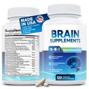 18-in-1 Brain Supplement for Memory and Focus – 120 Nootropic Capsules (2-Month Supply) with Alpha GPC, Bacopa, Ginkgo Biloba, Lion's Mane | Cognitive Health, Mental Clarity | Vegan, Non-GMO