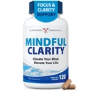 Mental Clarity & Focus Supplement with Bacopa, Rhodiola, Ginkgo Biloba, Huperzine, Vitamin B12, DMAE – Vegan Nootropic Brain Supplement for Memory and Brain Health (120 Capsules)