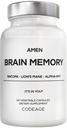 Amen Brain Memory Supplement- Bacopa, Lion’s Mane, Alpha-GPC, Citicoline, Phosphatidylserine, Rhodiola, Ginkgo, BioPerine, Huperzine A - NSF Certified Cognition & Mind Vitamins, Non-GMO - 60 Capsules