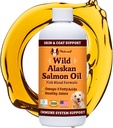 Natural Dog Company Wild Alaskan Salmon Oil Formula con Omega 3, Fish Oil for Dogs Suplemento, Skin &amp; Coat Dog Oil, Itchy Relief, Immune Support for Joints & Heart, Food Topper, 8 oz.