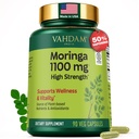 VAHDAM Moringa Capsules 1100mg | Supports Wellness and Vitality | Source of Plant Based Nutrients and Antioxidants | High Strength Green Superfood Supplement | 90 Veg Capsules