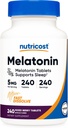 Nutricost Melatonin 5mg, 240 Tablas de disuelve rápido (Mixed Berry Flavor) - No GMO, Gluten Free