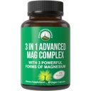 3 in 1 Advanced Magtein Magnesium Complex Capsules with Clinically Tested Magnesium L-Threonate, Glycinate & Taurinate. High Absorption & Bioavailability. Support Brain, Focus & Memory. 90 Vegan Pills