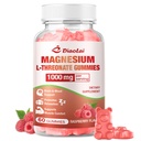 Magnesium L-Threonate Gummies 1000mg - Brain Supplement for Memory & Focus for Adults & Kids - Sugar-Free, Non-GMO, Raspberry Flavor - 60 Count