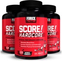 ¡Fábrica de Fuerza SCORE! Hardcore, 3-Pack, Nitric Oxide Booster Suplemento para Hombres con L-Citrulline, Yohimbe, Black Maca &amp; B Vitaminas para aumentar la resistencia, maximizar el rendimiento físico, 360 Tablets