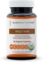 Secrets of the Tribe Wild Yam USDA Organic 60 Capsules  Made with Organic Vegetarian Capsules and Responsibly farmed Wild Yam (Dioscorea Villosa) Dried Root (60 Capsules)