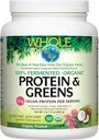 Toda la Tierra &amp; Mar de Factores Naturales, Proteína orgánica fermentada " Verdes, Suplemento alimenticio completo vegano, Tropical, 1lb 7.3 Oz