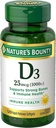 Nature's Bounty Vitamin D3 1000 IU Immune Health, 120 Softgels (Pack of 1)
