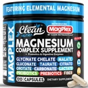 8in1 Magnesium Supplement Complex | Magnesium Glycinate Citrate Malate Gluconate Orotate Carbonate Lactate + Prebiotics Probiotics Digestive Enzymes Magnesio Capsules for Women Men By Clean Nutra