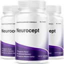 (3 Pack) Neurocept Brain Supplement Capsules - Official Neuro cept Brain & Memory Focus Support Advanced Formula, Neurocept Pills Daily Support for Overall Health & Wellness, 180 Capsules for 3 Months