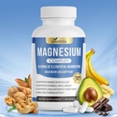 1000mg Magnesium Complex for Women & Men*, 8 Elemental with Magnesium Glycinate, Citrate, Malate, Taurate, Oxide, Carbonate, Aspartate, Orotate for Bones, Muscle, Recovery, Energy, Vegan, 90 Capsules