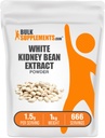 BulkSupplements.com White Kidney Bean Extract Powder - White Kidney Bean Powder - Herbal Supplement - Gluten Free, 1.5g per Serving, 1kg (2.2 lbs) (Pack of 1)