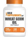 BulkSupplements.com Wheat Germ Oil Softgels - Wheat Germ Oil Supplement, Wheat Germ Oil 1130mg - Nutritional Supplement & Soy Free, 1 Softgel per Serving, 240 Softgels (Pack of 1)