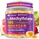 L-MethylFolate 15mg 7.5mg & B12 1000 mcg Gummies, Methylated B Complex + TMG, Magnesium, Choline - Active 5-MTHF(B9) + Methyl B12, B6, Multivitamin - Support Methylation, Cognition, Mood, Sugar Free