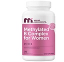 Micro Ingredients Methylated B Complex for Women, 240 Vegetarian Capsules | Activated B Vitamins with Methylfolate, Methyl B12, DIM & Inositol Complex | 14-in-1 Bioactive B Vitamin Formula