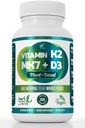 Vitamina Vegana K2+D3 Silencio 440 mcg All-Trans MK-7 440mcg de guisantes + 1000IU Vitamina D3 de Clorella + MCT Aceite de coco para la absorción máxima.