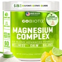GOBIOTIX Magnesium Glycinate Powder – 6-Form Magnesium Complex: Malate, Citrate & More – Sleep, Stress & Calm Support for Women & Men – High Absorption, Sugar Free – 420mg, 60 Servings (Lemon Lime)