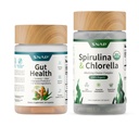 Snap Supplements Gut Health Lipase Supplement & Organic Spirulina Chlorella Bundle–Probiotic + Greens–Supports Digestion, Detox, Energy & Immune Health, 50 + 120 Vegetarian Capsules (1 Month Supply)