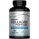 NeoCell Marine Collagen Peptides Capsules | 120 Pills | with Hyaluronic Acid | Plus Vitamin C | for Women and Men