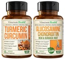 Turmeric Curcumin with Black Pepper Extract & Vegan Glucosamine Chondroitin MSM Joint Support Supplement