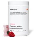 Momentous Creatine Chews - Creatine Monohydrate - Supports Strength, Lean Muscle, & Recovery for Men & Women - NSF Certified for Sport - 150 Chewable Tablets - Strawberry
