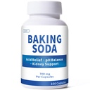Baking Soda Capsules – 700mg Sodium Bicarbonate Supplement | Natural Baking Soda for Acid Reflux Relief, Alkalinity, PH & Kidney Health – Easy to Swallow, 100 Capsules