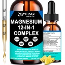 Magnesium 12 in 1 Complex Liquid Drops Magnesium Supplement w. Glycinate Citrate Malate Taurate Oxide Aspartate Orotate, Calm Magnesium for Sleep Muscle Heart Support丨Max Absorption Liquid Formula