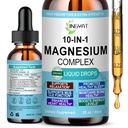 High Absorption Magnesium Complex Drops | 10-in-1 Liquid Magnesium Complex for Women & Men with Glycinate,Citrate,Taurate | for Stress Relief,Sleep,Heart Health | Vegan,Non-GMO,Fast-Acting Formula