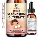 Magnesium Glycinate Liquid Drops for Kids 4+, Magnesium Glycinate 100/200 mg for Sleep, Relaxation & Calm Support, 11 in 1 Natural Gentle Sleep Aid for Kids, Sugar Free Strawberry Flavor, 2 Fl Oz