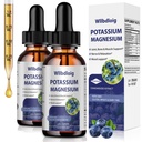 Potassium Magnesium Supplement Liquid Drops 2 Pack,High Absorption Potassium Supplement with Magnesium,L-Theanine, Vegan,Organic Potasio Support Leg Cramps, Bone, Muscle,4 Fl oz