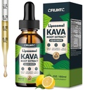 Liposomal Kava Liquid Drops Kava Kava Supplement - Valerian Root for Sleep Stress Relief Kava Root Extract - Calmness & Relaxation with Magnesium, Passionflower, Chamomile, Milk Thistle, L-Theanine​​