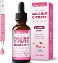 Liposomal Liquid Calcium Citrate Drops 1200MG, Liquid Calcium Magnesium Zinc Supplement for Women & Kids, with Vitamin C, D3 & K2, Boron, Bone & Muscle Health, Immune & Overall Support, 2 Fl Oz