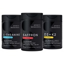 Sports Research® Stress Support Pack - Pure Saffron Supplement, 30 mg + Double Strength L-Theanine Supplement + Vitamin D3 + K2 5000 IU