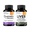 Sandhu's Quercetin with Bromelain (120 Count) & Liver Renew Cleanse Detox (70 Count) | Supports Immune, Respiratory, Liver & Digestive Health