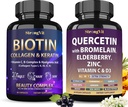 StrongVit Biotin Supplements & Quercetin Complex Bundle (120 Capsules)