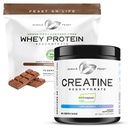 Muscle Feast Bundle – Grass-Fed Whey Protein Concentrate Chocolate 5lb (1 Unit) + Creapure Creatine Monohydrate Powder Unflavored 300g (1 Unit), All Natural Hormone-Free Pasture Raised