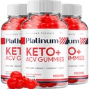 (3 Pack) Platinum Keto ACV Gummies - Advanced Formula Platinum Keto Plus ACV Gummies Apple Cider Vinegar Platinum ACV Gummies Dietary Supplement Reviews Men Women (180 Gummies)