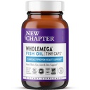 New Chapter Wholemega Fish Oil Supplement, Tiny Capsules, 2000mg per Serving, Clinically Proven Wild Alaskan Salmon Oil with Omega-3 + Vitamin D3 + Astaxanthin, 500mg per softgel - 180 Count