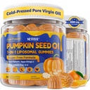 Pumpkin Seed Oil Gummies + Saw Palmetto + Algae Omega-3, Zinc, VA, C & E - Cold-Pressed, Essential Fatty Acid | Pumpkin Seed Supplement for Hair Growth, Skin, Urinary, Bladder,Prostate & Immune,120Cts