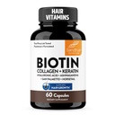 Sandhu's Biotin, Collagen & Keratin Complex | Supports Normal Hair Growth Cycle | Vitamins for Skin & Nails | Hair Supplements for Women & Men | Made in USA (60 Count (Pack of 1), #1 Hair Vitamins)