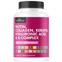 BioSchwartz Biotin Collagen Keratin Supplement - Hair Vitamins for Women - 10000mcg Biotin with Hyaluronic Acid & B Complex - Non-GMO 60 Capsules Beauty Supplement - Hair and Nails Vitamins for Women
