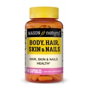 MASON NATURAL Hair, Skin & Nails Premium Beauty Supplement with Biotin & Vitamins A, C, E, and B-Complex, 60 Capsules