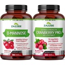Zazzee Ultimate Urinary Tract Support Bundle | Super Concentrated Proanthocyanidin Cranberry Extract Capsules Plus D-Mannose 1000mg Capsules for UT & Bladder Cleansing