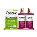 Cystex Urinary Tract Infection Support Cranberry Prebiotic Supplement for UTI Protection & Urinary Health Maintenance, D-Mannose & Vitamin C, 7.6 oz (2 Pack) + Cystex Urinary Tract (UTI) Test Strips for Women & Men, FSA HSA Eligible & Approved, at Home Test with Easy to Read Results, Monitor Bladder or Urinary Tract Issues, 4 Count