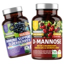 Number One Nutrition N1N Premium D-Mannose with Cranberry & Hibiscus [1350mg], 120 Capsules, and Immune Support Booster with Elderberry, Vitamin C, Echinacea & Zinc, 60 Capsules, 2 Pack Bundle