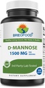 Brieofood D-Mannose Capsules - Urinary Tract Health- 1500mg Per Serving - 120 Capsules