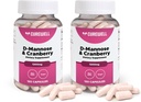 D-Mannose & Cranberry 1300mg (120 Capsules) | Vegan & Non-GMO Urinary Tract Health Supplement | UTI Defense & Bladder Support | Natural Urinary Cleanse & Immune Support | Pack of 2