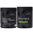 Sports Research® Gym Pro Pack - Creatine Monohydrate Powder w/Creapure Gain Lean Muscle, Improve Performance, Support Workout Recovery + Hydrate Electrolytes Powder with Vitamins, Minerals and Coconut