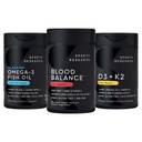 Sports Research Blood Control Pack - Blood Balance Iron Supplement - 36 MG Iron + Folate & Vitamin C for Absorption + Omega-3 Fish Oil 1250 + Vitamin D3 + K2 5000 IU